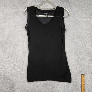 Vintage Cami Tank Top Womens Medium Black Sheer Long Camisole 90s Gothic Grunge